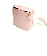 Pink Leather Women Cube Handbags Shoulder Bag Work Bag For Women