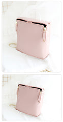 Pink Leather Women Cube Handbags Shoulder Bag Work Bag For Women