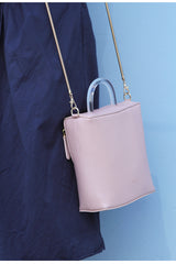 Pink Leather Women Cube Handbags Shoulder Bag Work Bag For Women