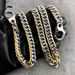 SOLID STAINLESS STEEL BIKER SILVER GOLD WALLET CHAIN 18‘â€?LONG PANTS CHAIN jeans chain jean chain FOR MEN