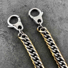 SOLID STAINLESS STEEL BIKER SILVER GOLD WALLET CHAIN 18‘â€?LONG PANTS CHAIN jeans chain jean chain FOR MEN