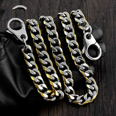 18'' SOLID STAINLESS STEEL BIKER SILVER GOLD WALLET CHAIN LONG PANTS CHAIN jeans chain jean chain FOR MEN