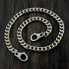 18'' SOLID STAINLESS STEEL BIKER SILVER GOLD WALLET CHAIN LONG PANTS CHAIN jeans chain jean chain FOR MEN