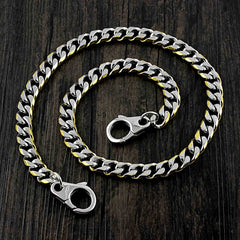 18'' SOLID STAINLESS STEEL BIKER SILVER GOLD WALLET CHAIN LONG PANTS CHAIN jeans chain jean chain FOR MEN