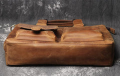 Leather Mens Briefcase 13inch Laptop Handbag Work Bag Business Bag Shoulder Bag For Men