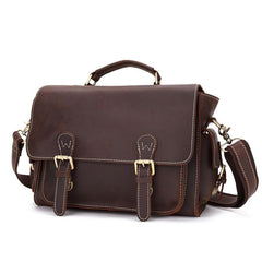 Vintage Leather Men's Shoulder Camera Bag Shoulder SLR Side Bag Briefcase For Men