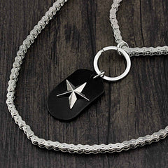 Star SILVER STAINLESS STEEL MENS Double CHAIN PANTS CHAIN WALLET CHAIN BIKER WALLET CHAIN FOR MEN