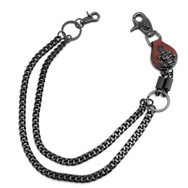 Badass Skull Mens Double Biker Wallet Chain Wallet Chain Pants Chain for Men WG00291006