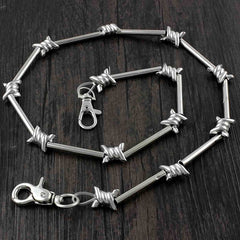Punk Metal Pants Barbed Wire Long Wallet Chain jeans chain jean chain Biker Wallet Chain For Men