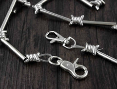 Punk Metal Pants Barbed Wire Long Wallet Chain jeans chain jean chain Biker Wallet Chain For Men
