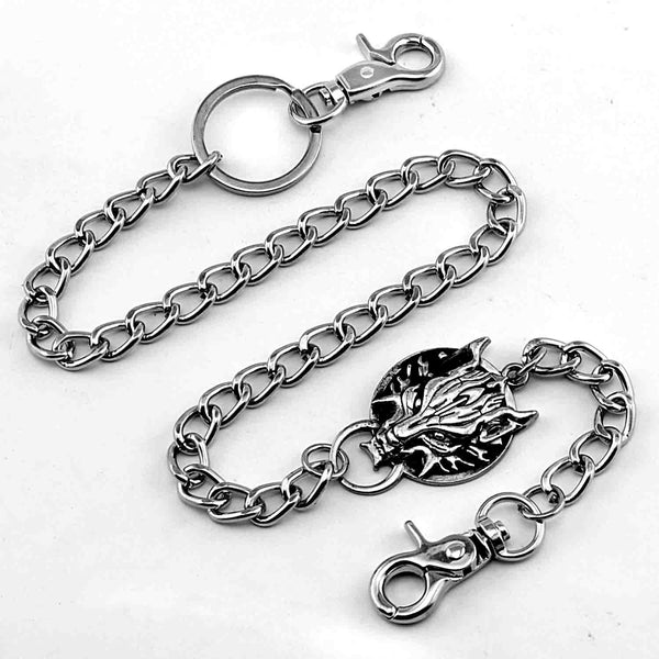 Cool Wolf Mens Punk Pants Chain Wallet Chain Long Biker Wallet Chain For Men WG00351081
