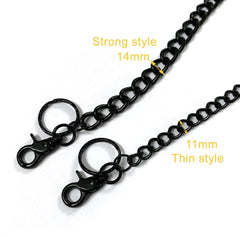 Cool Black Mens Biker Wallet Chain Punk Pants Chain Long Black Wallet Chain For Men