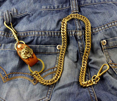 Cool Wolf Brass Mens wallet Chain Wolf Biker Chain Wallet Pants Chain For Men