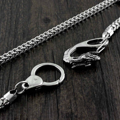 SOLID STAINLESS STEEL BIKER SILVER Dragon WALLET CHAIN LONG PANTS CHAIN jeans chain jean chain FOR MEN