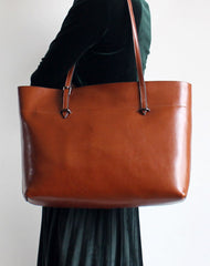 Brown Womens Leather Tote Purse Handbag Shoulder Bag Large Leather Shopper Bag for Women - EverHandmade