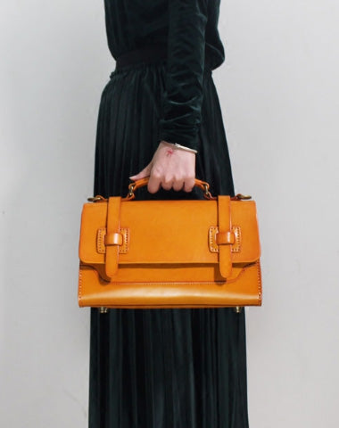 Handmade Vintage Leather Messenger Bag Purse Satchel Bag Crossbody Shoulder Bag for Girl Women Lady - EverHandmade