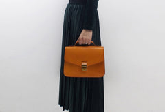 Handmade Leather Handbag Round Purse Crossbody Shoulder Bag for Girl Women Lady - EverHandmade