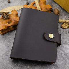 RFID Leather Mens Small Brown Wallet Cardholder Wallet Dark Coffee Front Pocket Wallets for Men