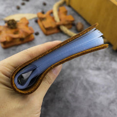 RFID Leather Mens Small Brown Wallet Cardholder Wallet Dark Coffee Front Pocket Wallets for Men