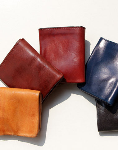 Handmade Genuine leather bifold billfold  purse wallet purse coin women - EverHandmade