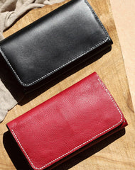 Handmade Womens leather bifold clutch Wallet long wallet clutch for women - EverHandmade