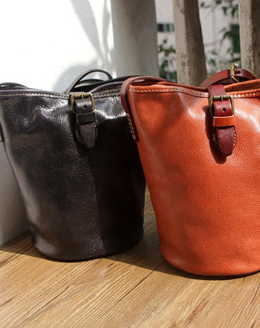 Handmade Leather bag for women leather shoulder bag crossbody bag bucket bag - EverHandmade