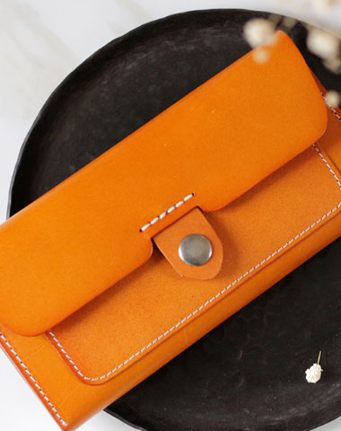 Handmade Genuine leather long wallet clutch wallet purse checkbook wallet women - EverHandmade