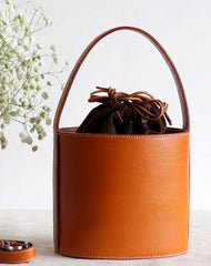 Handmade Leather Barrel bag shopper bag for women leather handbag shoulder bag - EverHandmade