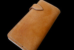 Handcraft vintage handmade carved floral leather long wallet for women ladys - EverHandmade
