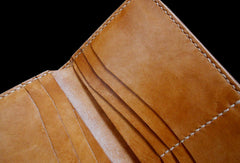 Handcraft vintage hand painting carved lily flower leather long wallet for women - EverHandmade