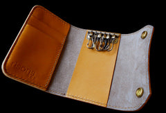 Handcraft vintage hand painting lily leather long/keys wallet for women