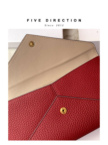 Red Envelope Leather Womens Long Wallet Slim Clutch Checkbook Wallet for Women CH01082049