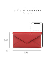 Red Envelope Leather Womens Long Wallet Slim Clutch Checkbook Wallet for Women