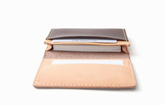 Handmade Leather Womens Small Card Wallet Front Pocket Wallet Card Holder for Women