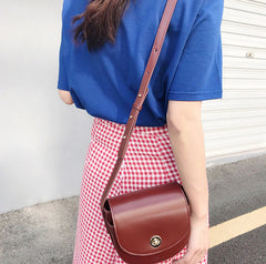 Red Leather Saddle Womens Shoulder Bag Purse Crossbody Bag For Women
