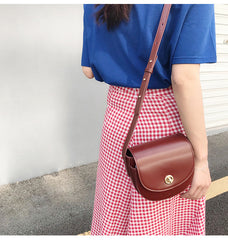 Red Leather Saddle Womens Shoulder Bag Purse Crossbody Bag For Women