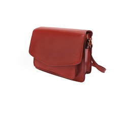 Red Leather Womens Shoulder Bag Purse Crossbody Bag For Women