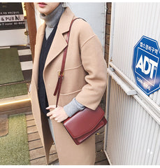 Red Leather Womens Shoulder Bag Purse Crossbody Bag For Women