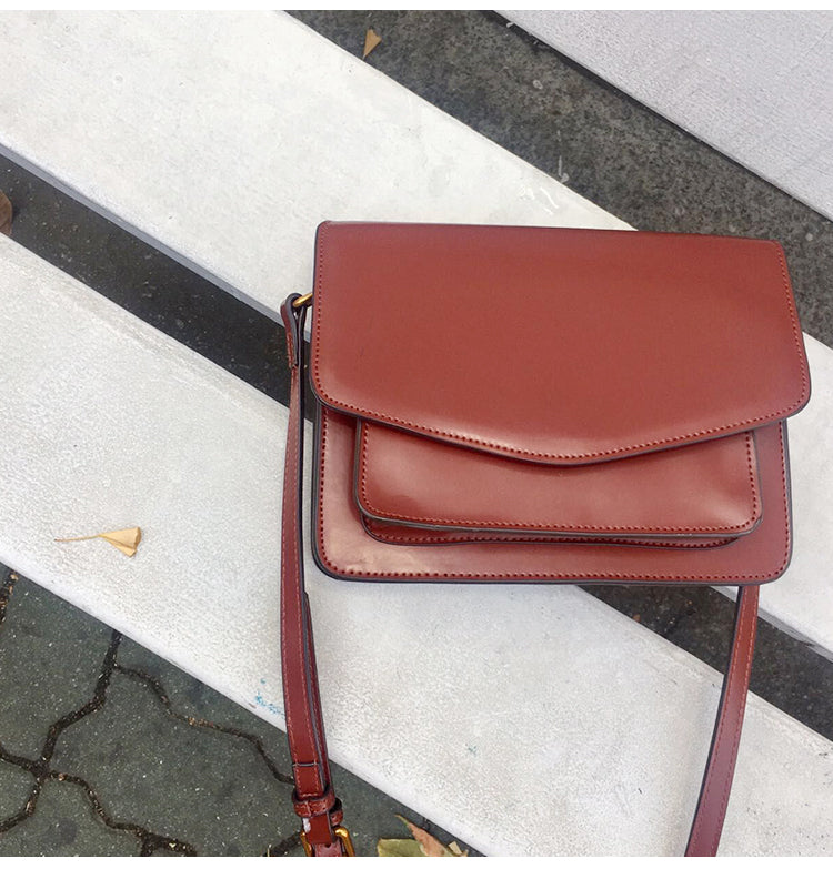 Red Leather Womens Shoulder Bag Purse Crossbody Bag For Women