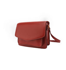 Red Leather Womens Shoulder Bag Purse Crossbody Bag For Women