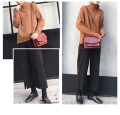 Red Leather Womens Shoulder Bag Purse Crossbody Bag For Women