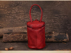 Green Womens Leather Bucket Handbag Womens Barrel Purse Small Bucket Shoulder Purse