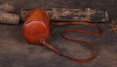 Green Womens Leather Bucket Handbag Womens Barrel Purse Small Bucket Shoulder Purse