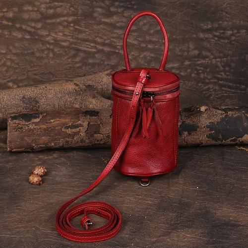 Green Womens Leather Bucket Handbag Womens Barrel Purse Small Bucket Shoulder Pu DD521901038