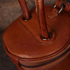 Green Womens Leather Bucket Handbag Womens Barrel Purse Small Bucket Shoulder Purse