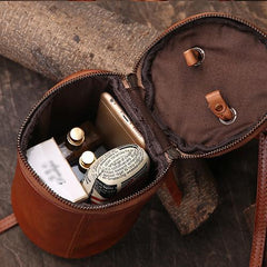 Green Womens Leather Bucket Handbag Womens Barrel Purse Small Bucket Shoulder Purse
