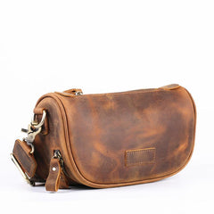 Brown LEATHER MEN'S Small Side bag Brown Saddle Bag MESSENGER BAG Brown Courier Bag FOR MEN