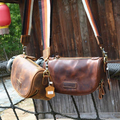 Brown LEATHER MEN'S Small Side bag Brown Saddle Bag MESSENGER BAG Brown Courier Bag FOR MEN