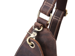 Vintage Brown Leather Sling Backpack Men's Sling Bag Chest Bags One shoulder Backpack For Men