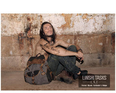 Vintage Canvas Leather Mens Large Washed Gray Backpack School Backpack Canvas Travel Backpack For Men
